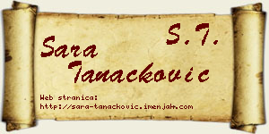 Sara Tanacković vizit kartica